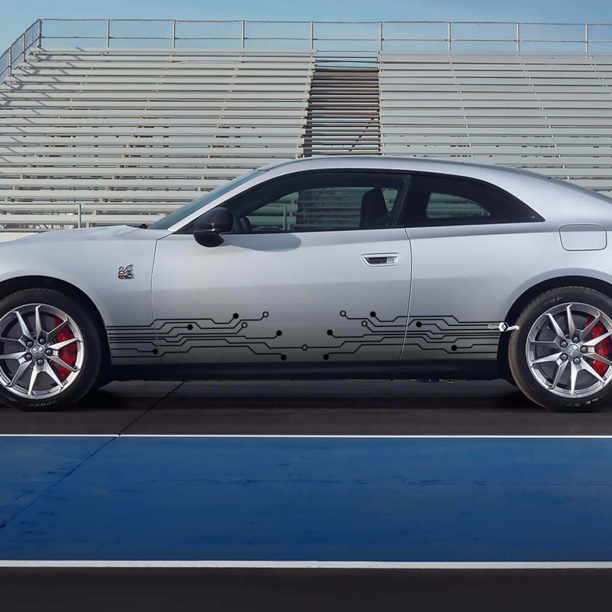 Zijrocker paneel stickers strepen voor Dodge Charger Electric 3
