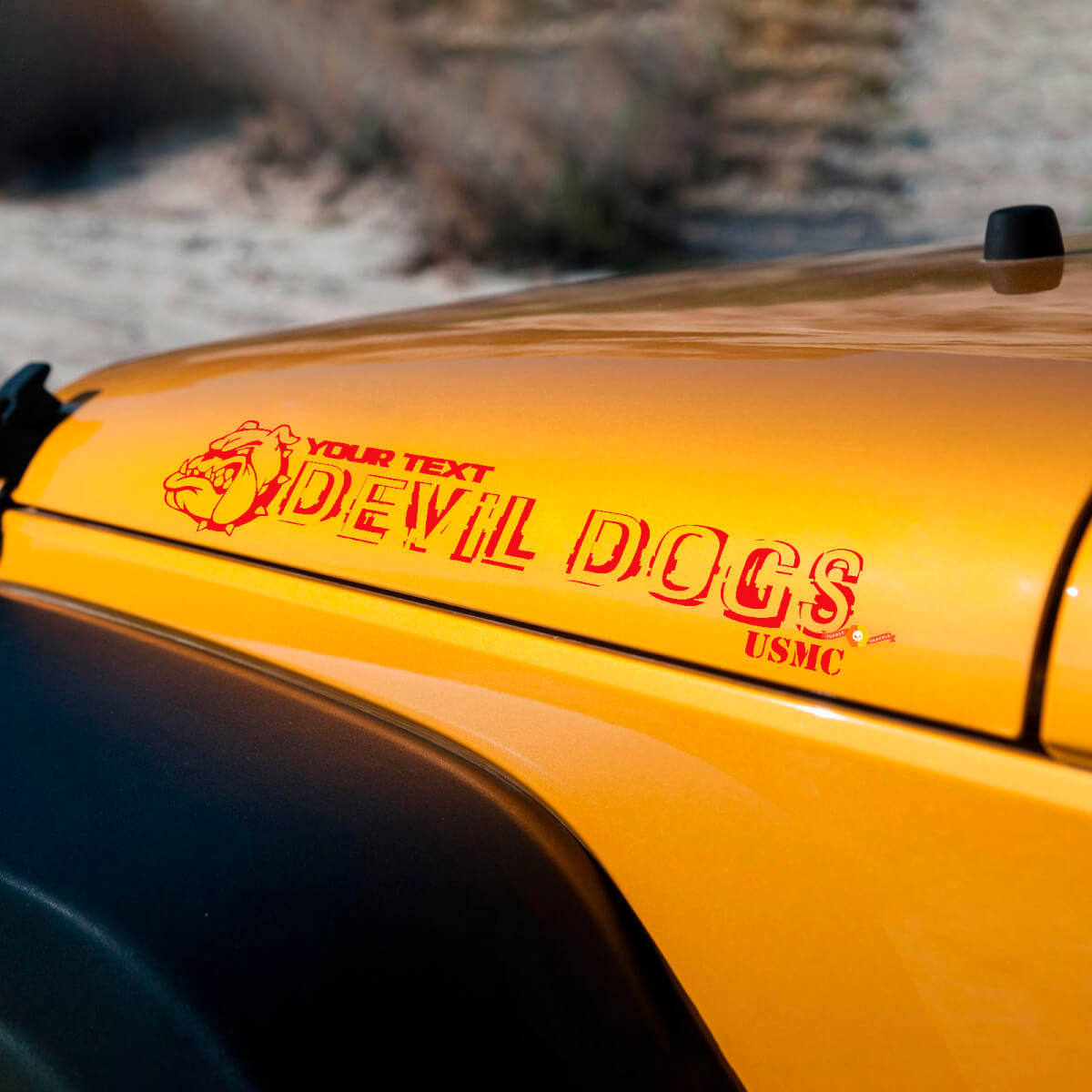 DEVIL DOG ​​bulldog editie Devil Dogs USMC Hood Stickers Decals voor Jeep wrangler kappen

