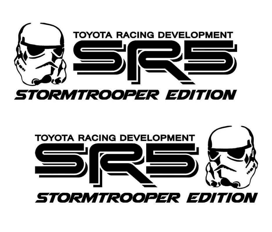 SR5 Stormtrooper Edition Zijvinyl Decal Set voor Tacoma Tundra