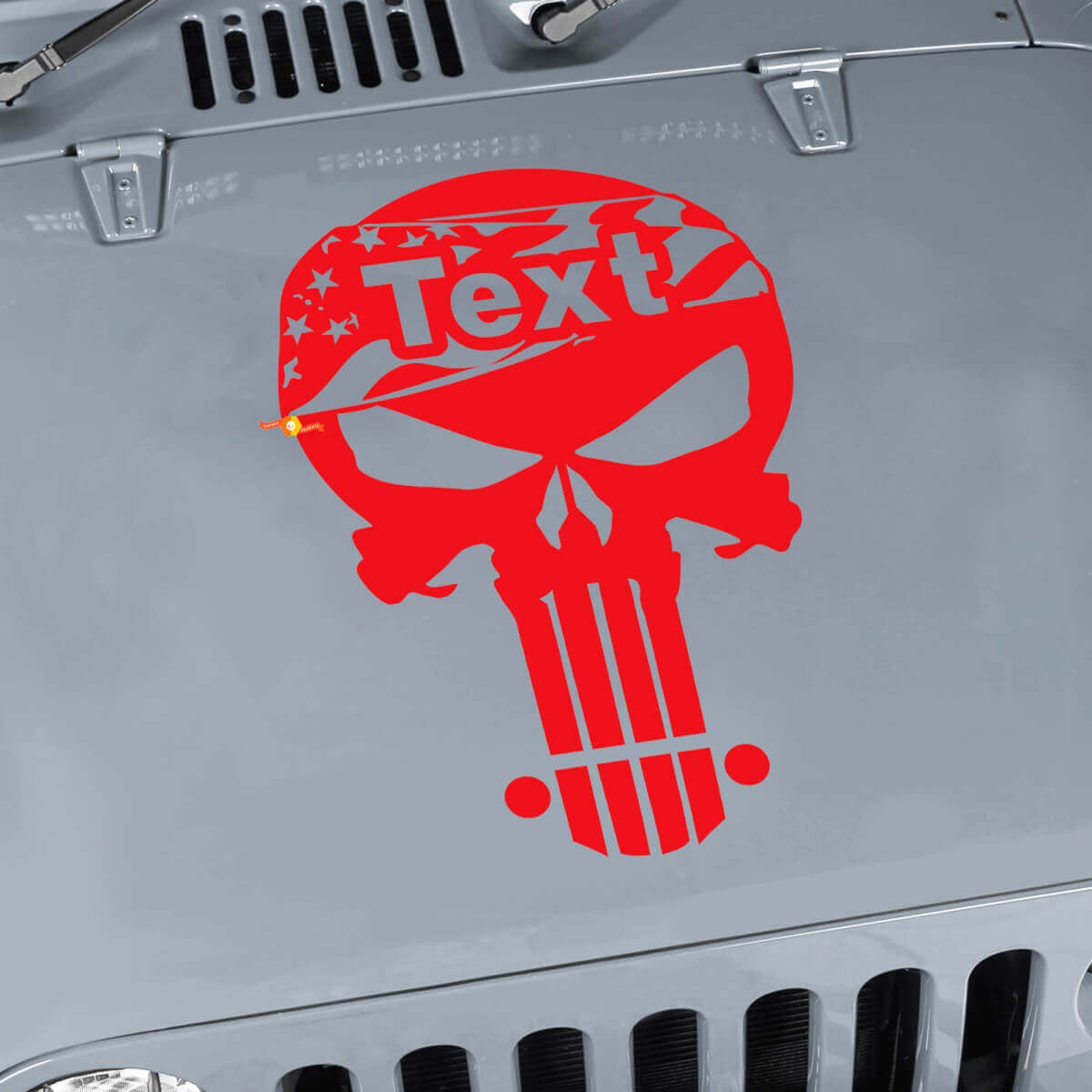 Punisher Skull USA Vlag Aangepaste Motordeksel Vinyl Sticker voor Jeep Wrangler