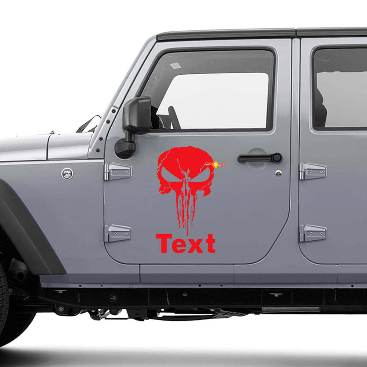 Punisher Skull Deurzijde Vinyl Decal Kit voor Jeep Wrangler JK CJ TJ YJ