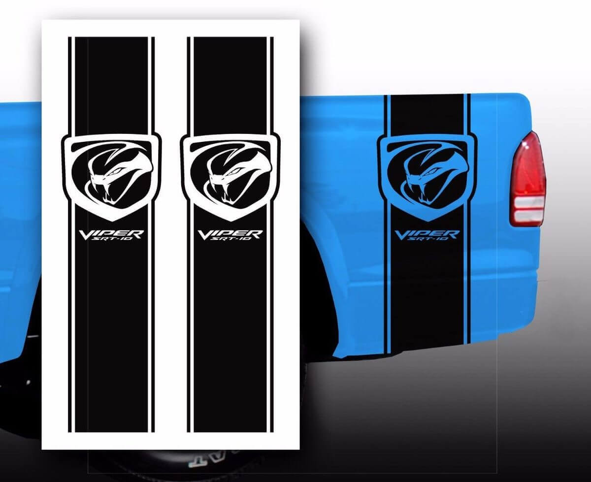 Viper-stijl zijbedstrepen vinyl decalset voor Dodge Viper SRT-10