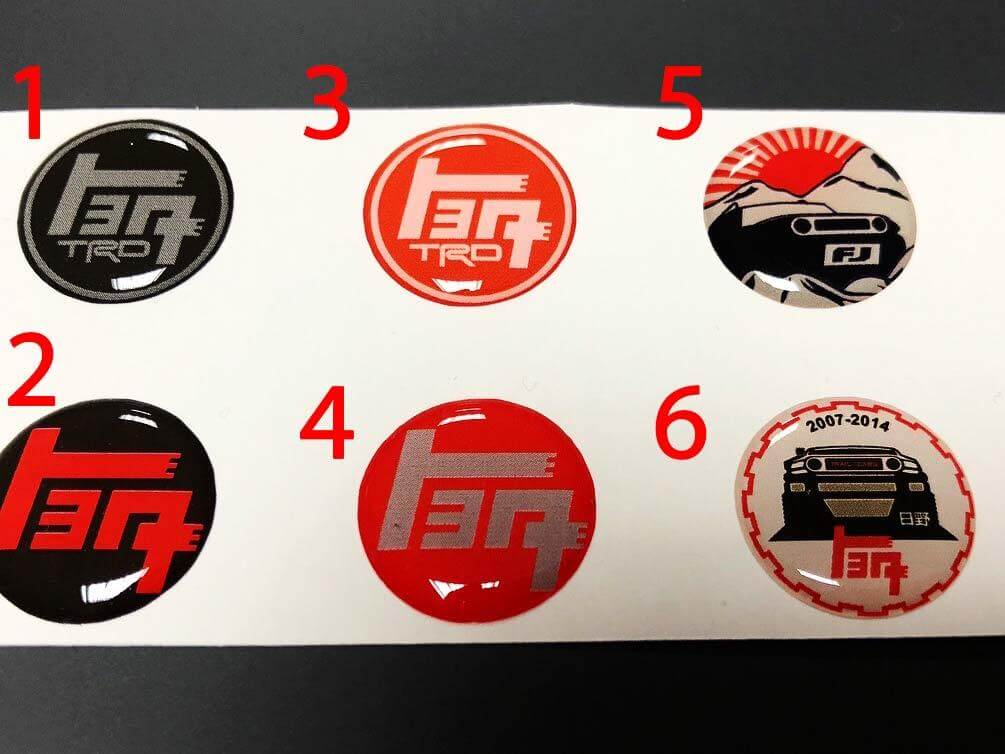 TRD TEQ Toyota FJ Cruiser Domed Badge Embleem Hars Decal Sticker