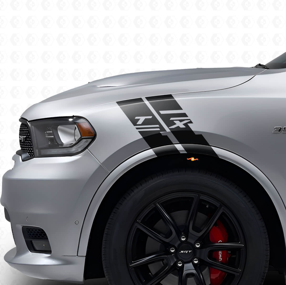 Aangepast zijkotflap hash-streep vinyl decal kit voor Dodge Durango 2009-2020