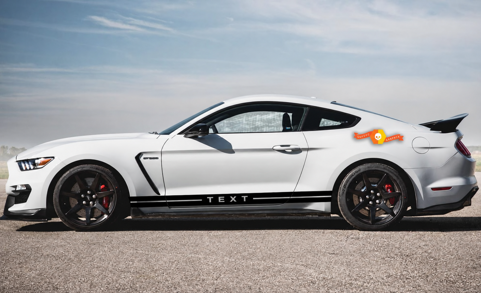 Aangepaste Tekst Zijschorten Strepen Deurpaneel Motorkap Vinyl Sticker Decal voor Musclecar Musclecarmodel GT500