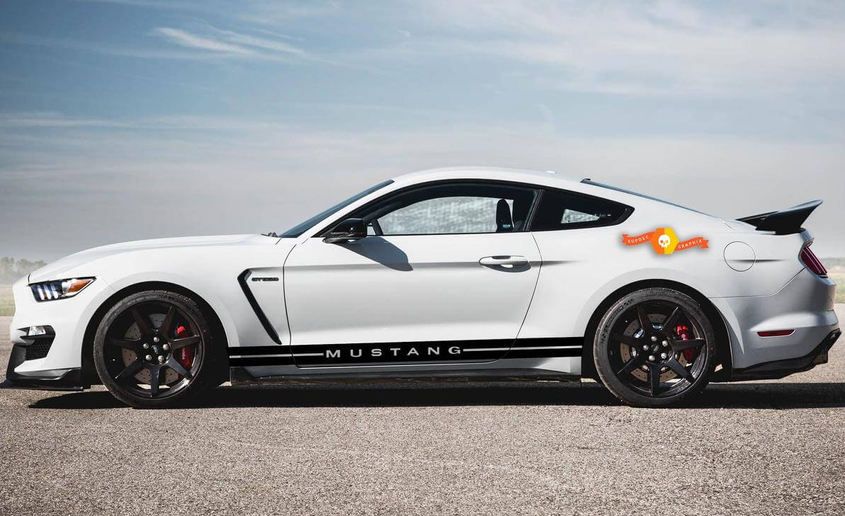 Sticker Vinyl Sticker Side Rocker Stripes voor Ford Mustang GT 500 Deurpaneel Hood