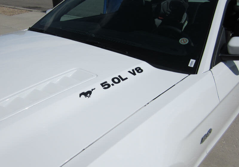 Musclecar Musclecarmodel 5.0 V8 MET PONY HOOD DECAL PAAR 2011 - 2020 VINYL STICKER