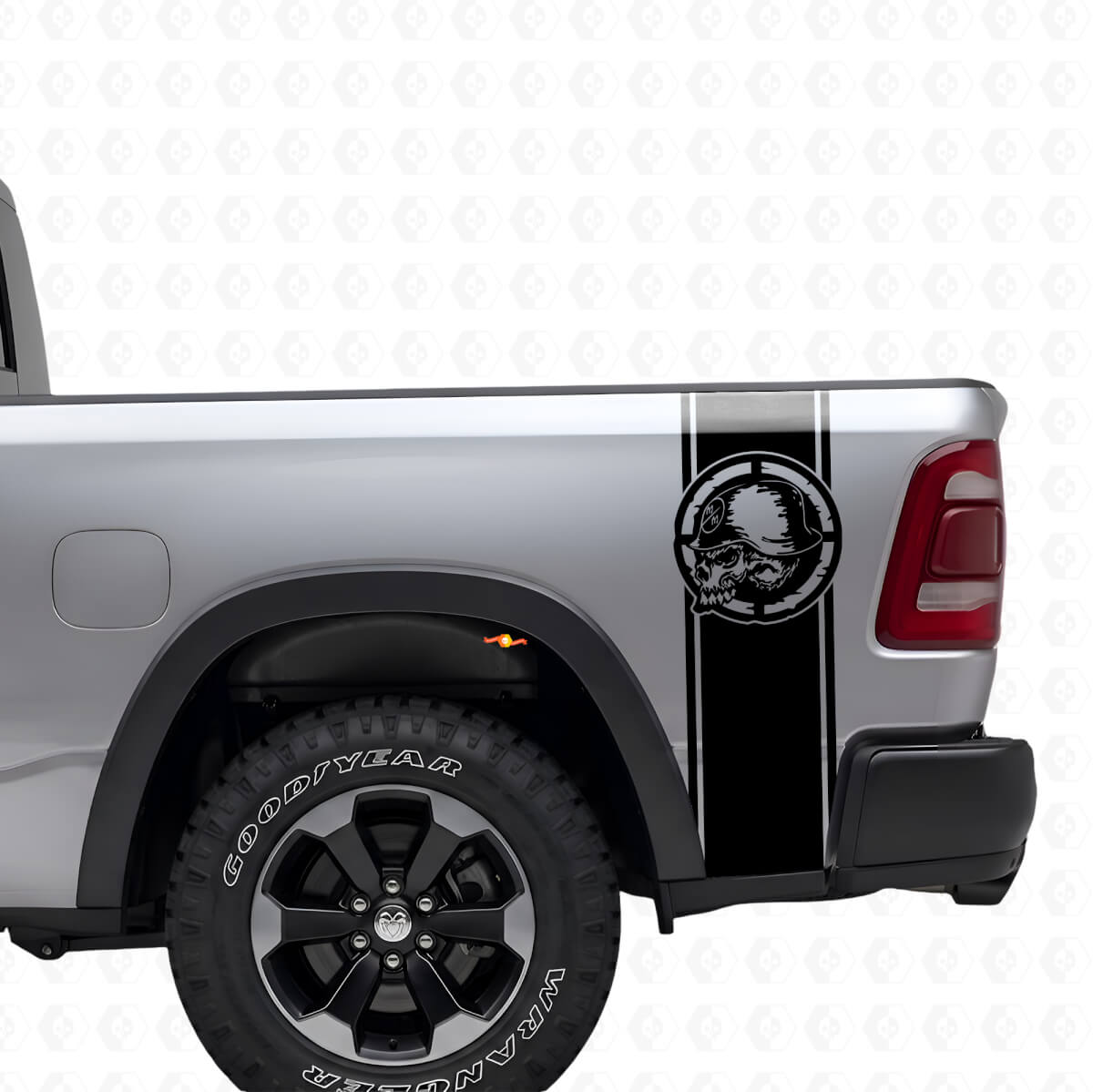 Metal Mulisha Skull Achterzijstrepen Vinyl Decal Set voor Pickup Trucks