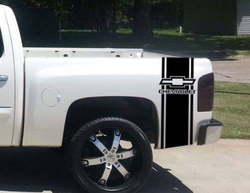 Aangepaste Truck Chevrolet Bed Stripe Sticker Decal Set van (2) voor Chevy Pickup
