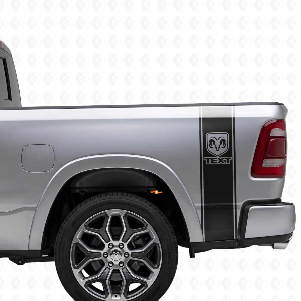 RAM-logo achterzijstrepen vinyl sticker voor Dodge Ram 1500-3500