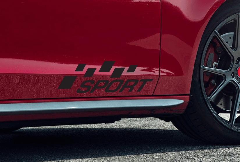 Sport Vlaggeblokt Zij Vinyl Decal Sticker Voor Auto's