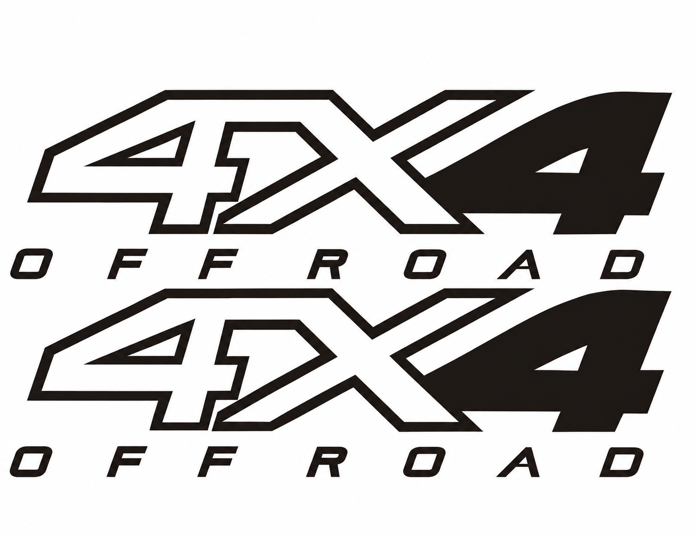 4X4 OFF ROAD Set Vinylsticker voor naast het bed voor Ford F-250
