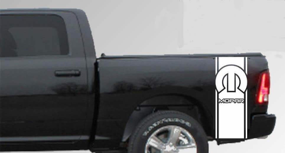 Mopar-logo Achterzijde Strepen Vinyl Sticker voor Dodge Ram 1500 2500 3500