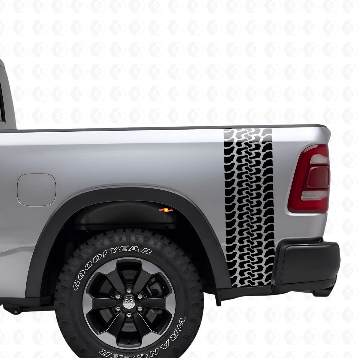 Bandenprofiel Truck Zijkant Vinyl Decal Set voor Dodge Ram 2009-2018