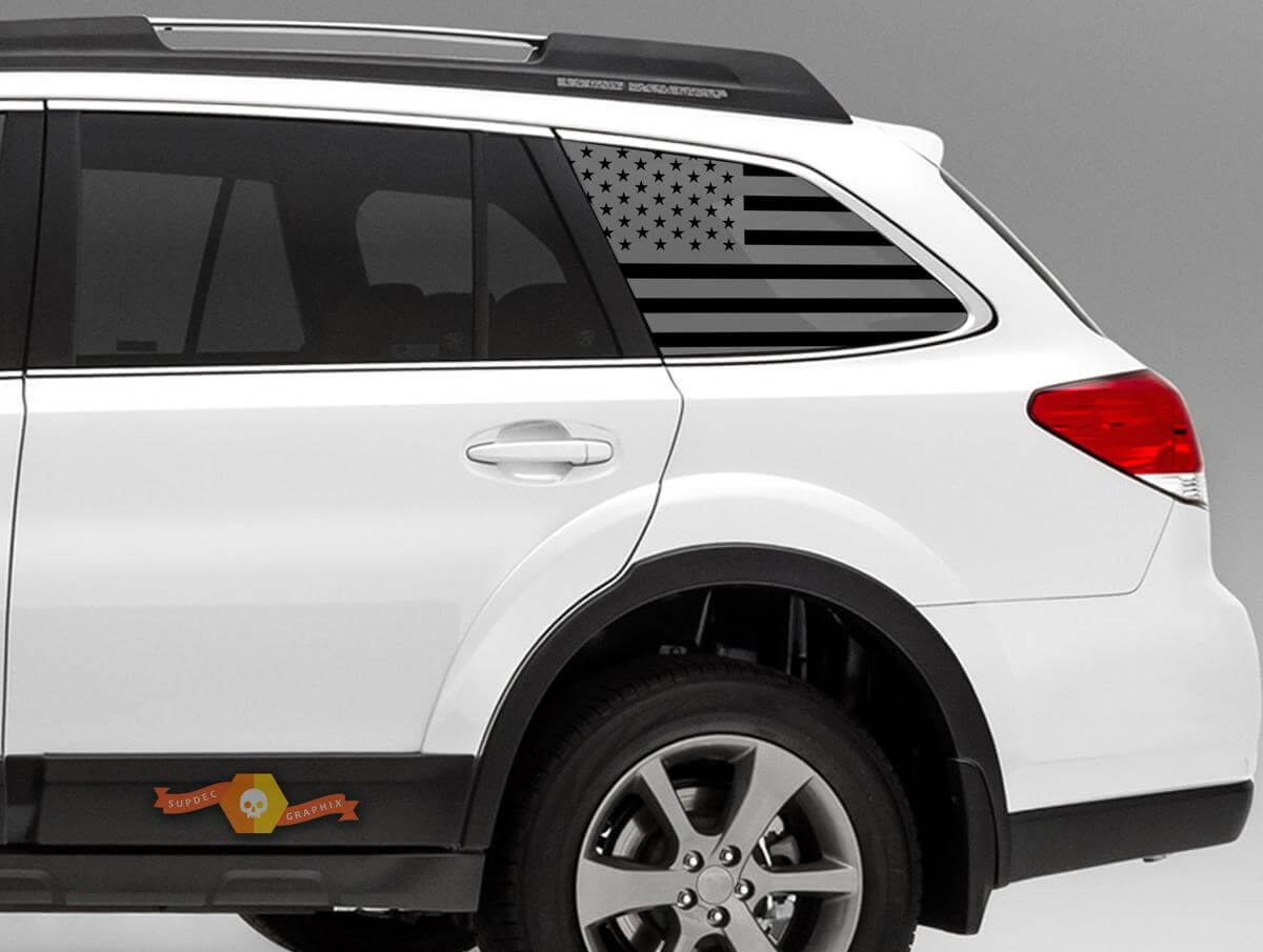 Vinyl Decals met Amerikaanse vlag voor achterzijruit Subaru Outback