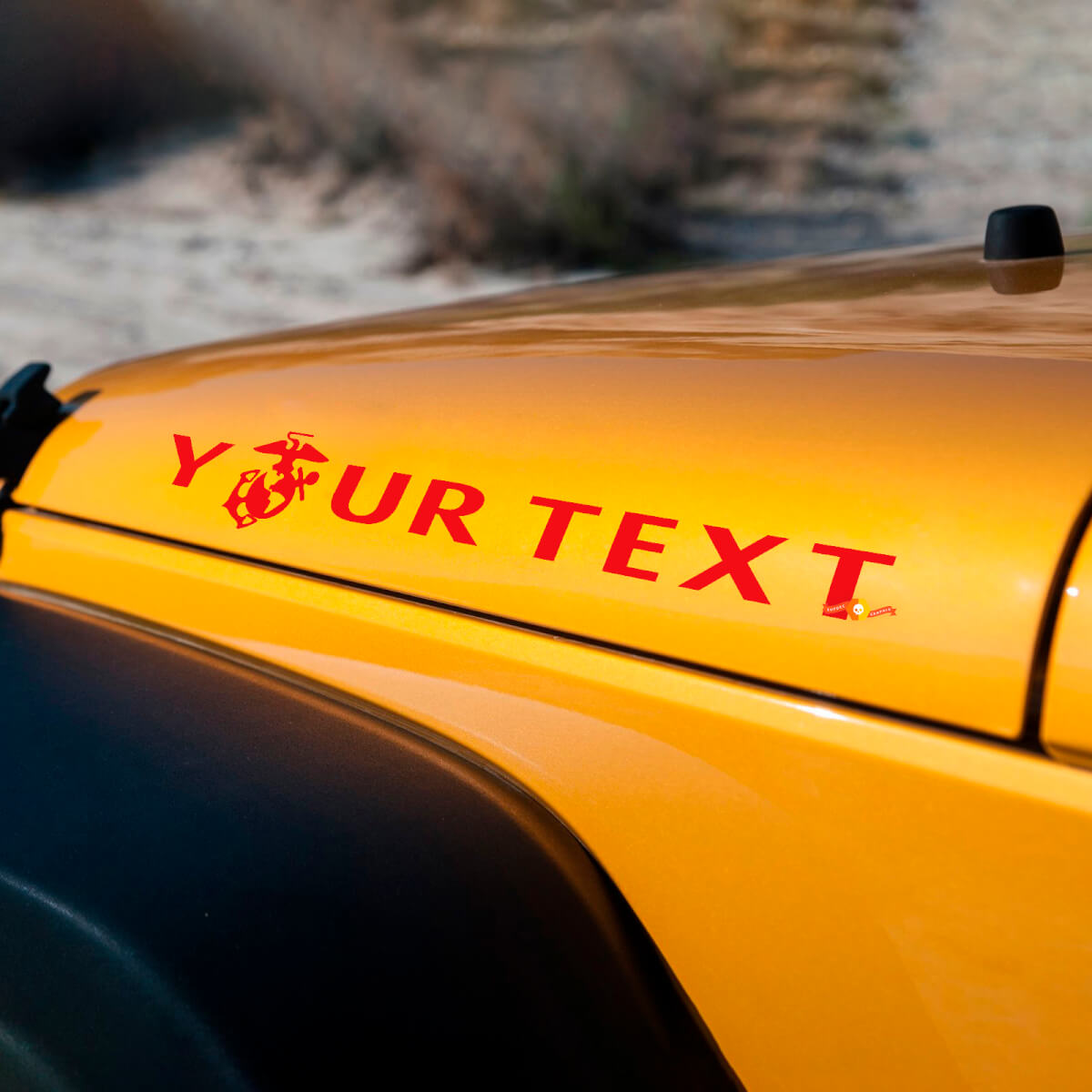 Jeep WRANGLER USMC Rubicon Hood Decal Sticker Sahara Willy Veteraan Marine Nieuw