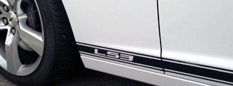2010 - 2015 Chevrolet Camaro SS RS LS Rocker streep strepen Stickers Decals graphics
