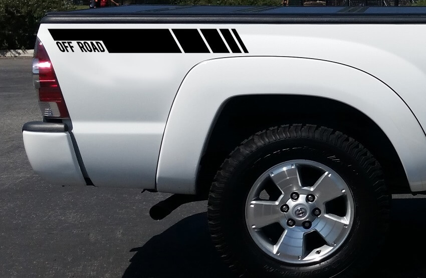 Off Road Achterzijstroken Vinyl Decal Kit voor Toyota Tacoma en 4Runner