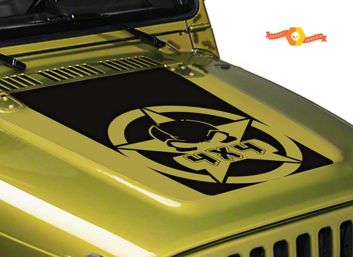 Gas Mask 4x4 Vinyl Motorkap Decal Sticker 2 Offroad Grappig voor Jeep Wrangler LJ TJ JK JKU