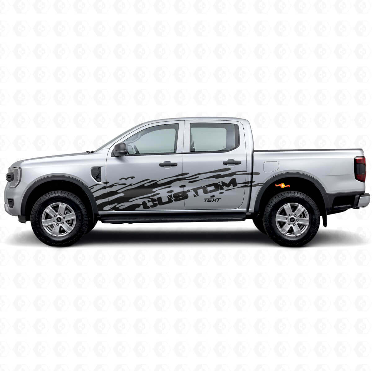 Modderspatten & Aangepaste Tekst Zij Vinyl Stickers Set voor Musclecar Ranger