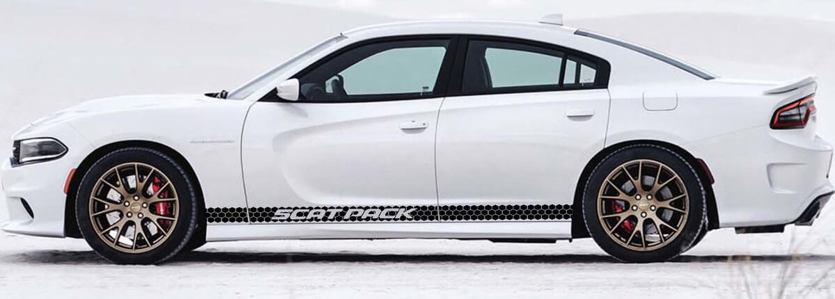 Scat Pack honingraatstijl zijstreep vinyl decal kit voor Dodge Charger 2011-2018