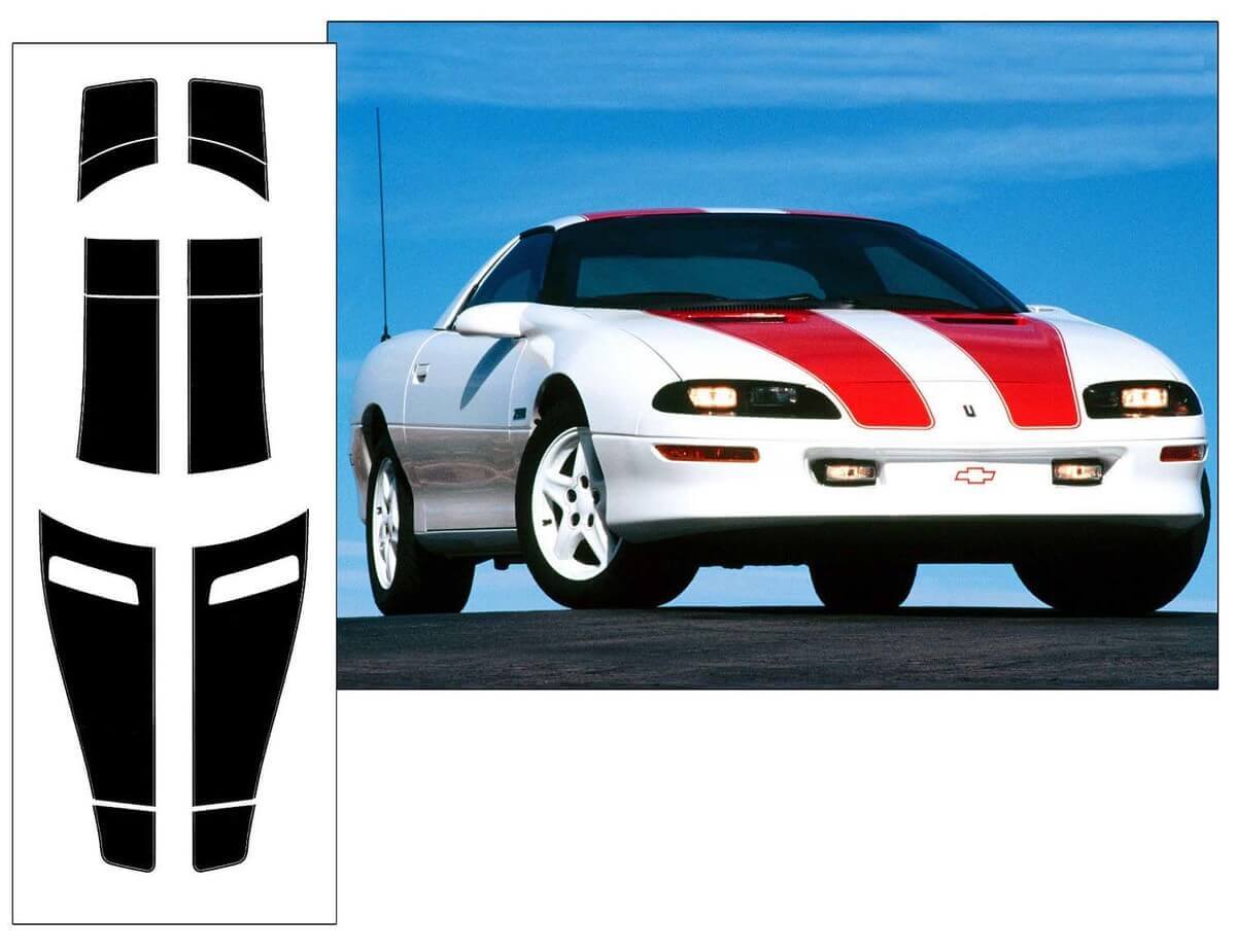 30e Verjaardags Racing Stripe Bovenkant Vinyl Stickers Voor Chevrolet Camaro Z28 Coupé 1993-1997