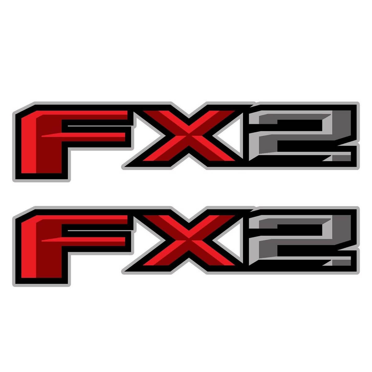 Set van 2: 2017 Musclecar truck FX2 off-road vinyl sticker pick-up truck nachtkastje