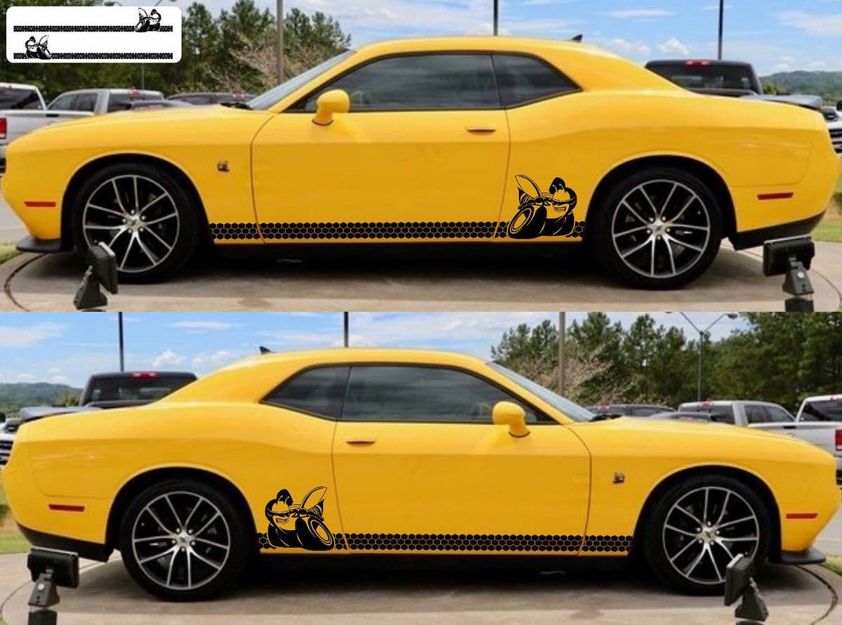 2X Dodge Challenger Scat Pack Rocker Panel Stickers Decals Stripe Vinyl Graphics Scatpack

