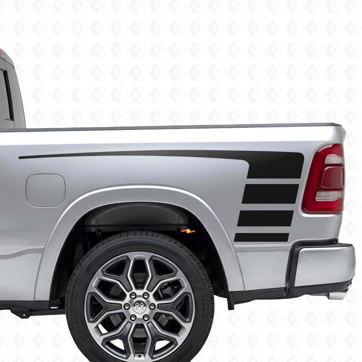 Strobe Stijl Strepen Motorkap- & Portieratuur Vinyl Decal Kit voor Dodge Ram 1500