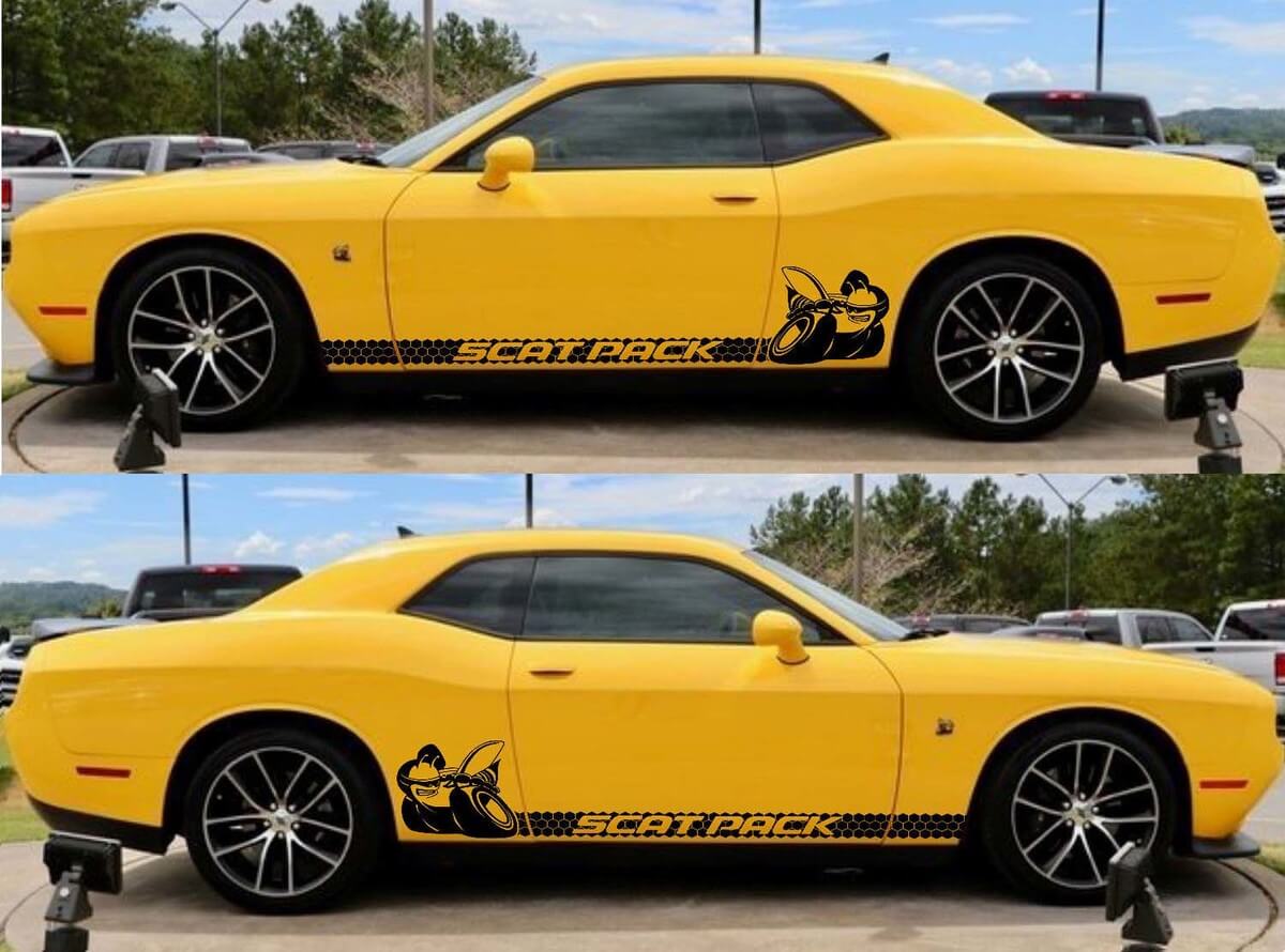 Scat Pack zijstrepen vinyl decal set voor Dodge Challenger 2011-2018