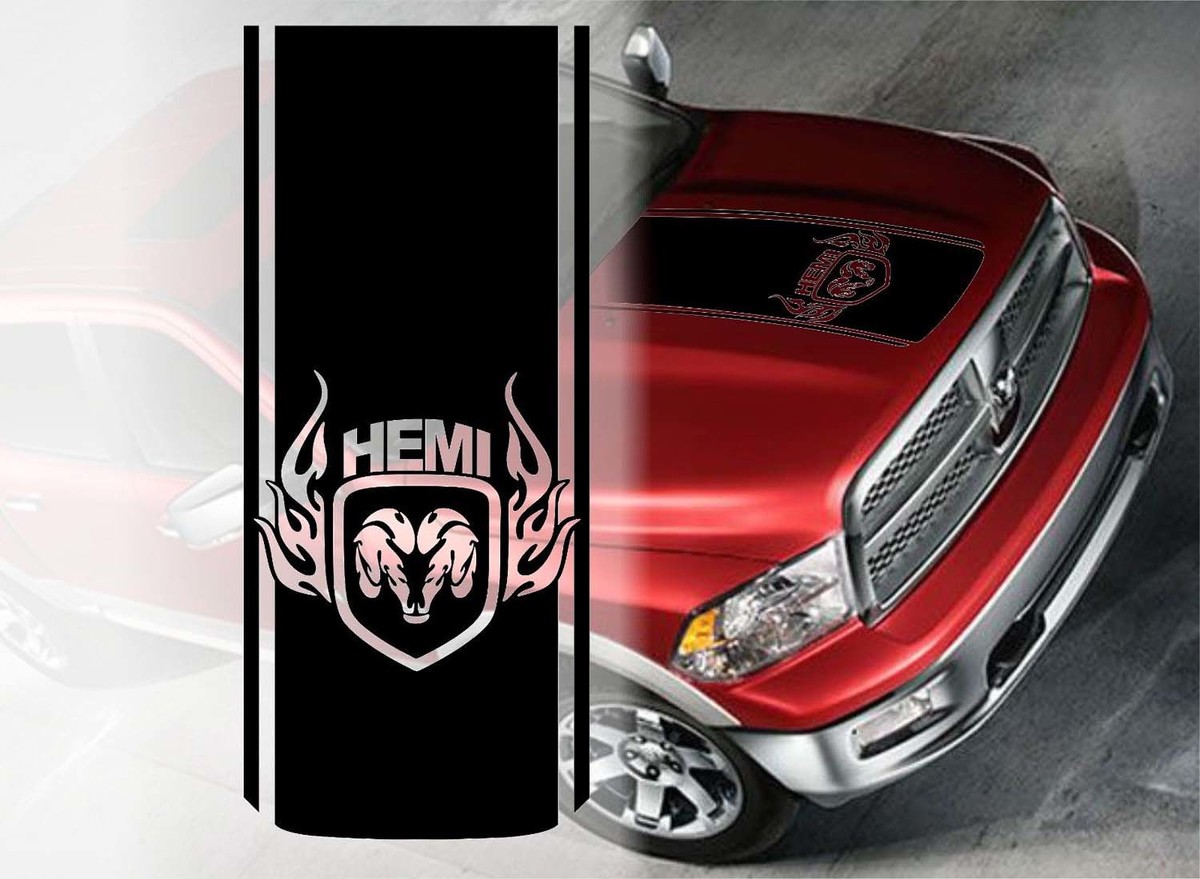 Hemi Stijl Omtrek Streep Motorkap Vinyl Decal Sticker voor RAM 1500 Rebel