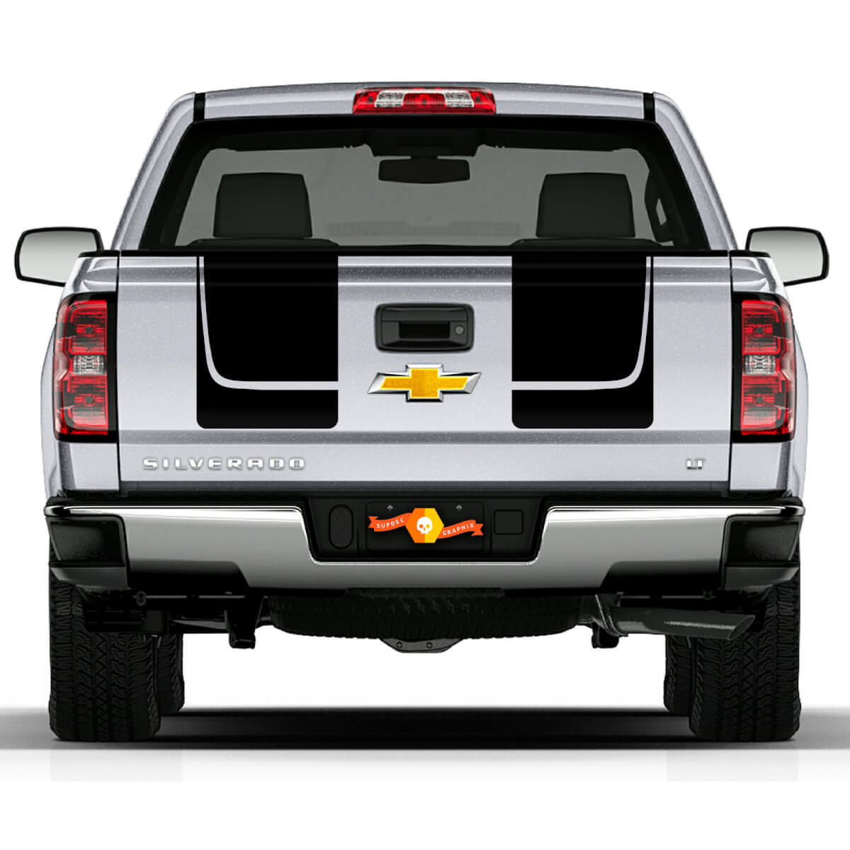 Chevy Silverado achterstaartstreep vinyl stickers grafische stickers RALLY 1500
