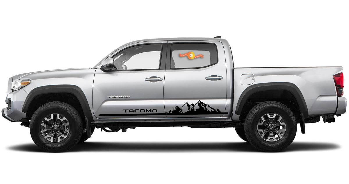 2X Toyota Tacoma 2016 Side Rocker Panel Vinyl Graphic Rally Sticker Kit