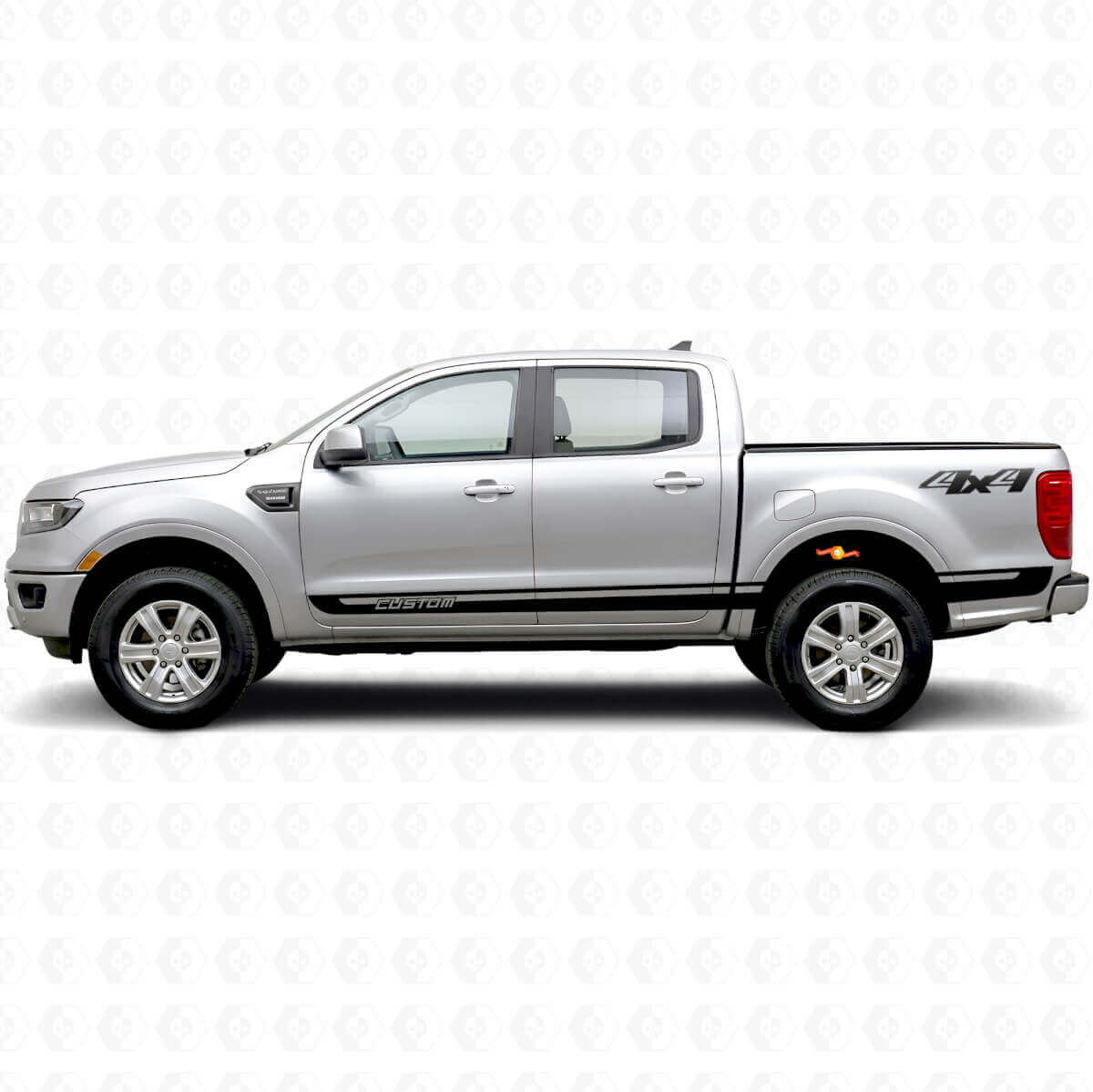 Aangepaste 4x4 zijkstrepen vinyl decal kit voor Musclecar Ranger Wildtrak
