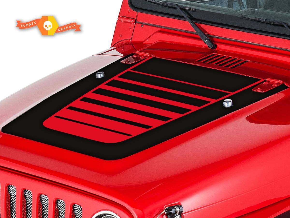 Strobe Motorkap Strepen Vinyl Decal Kit voor Jeep Wrangler TJ 1999-2006