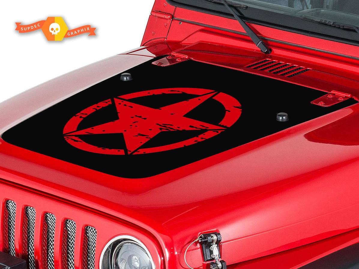 Versleten Ster Motorkap Vinyl Decal Sticker voor Jeep Wrangler 1999-2006