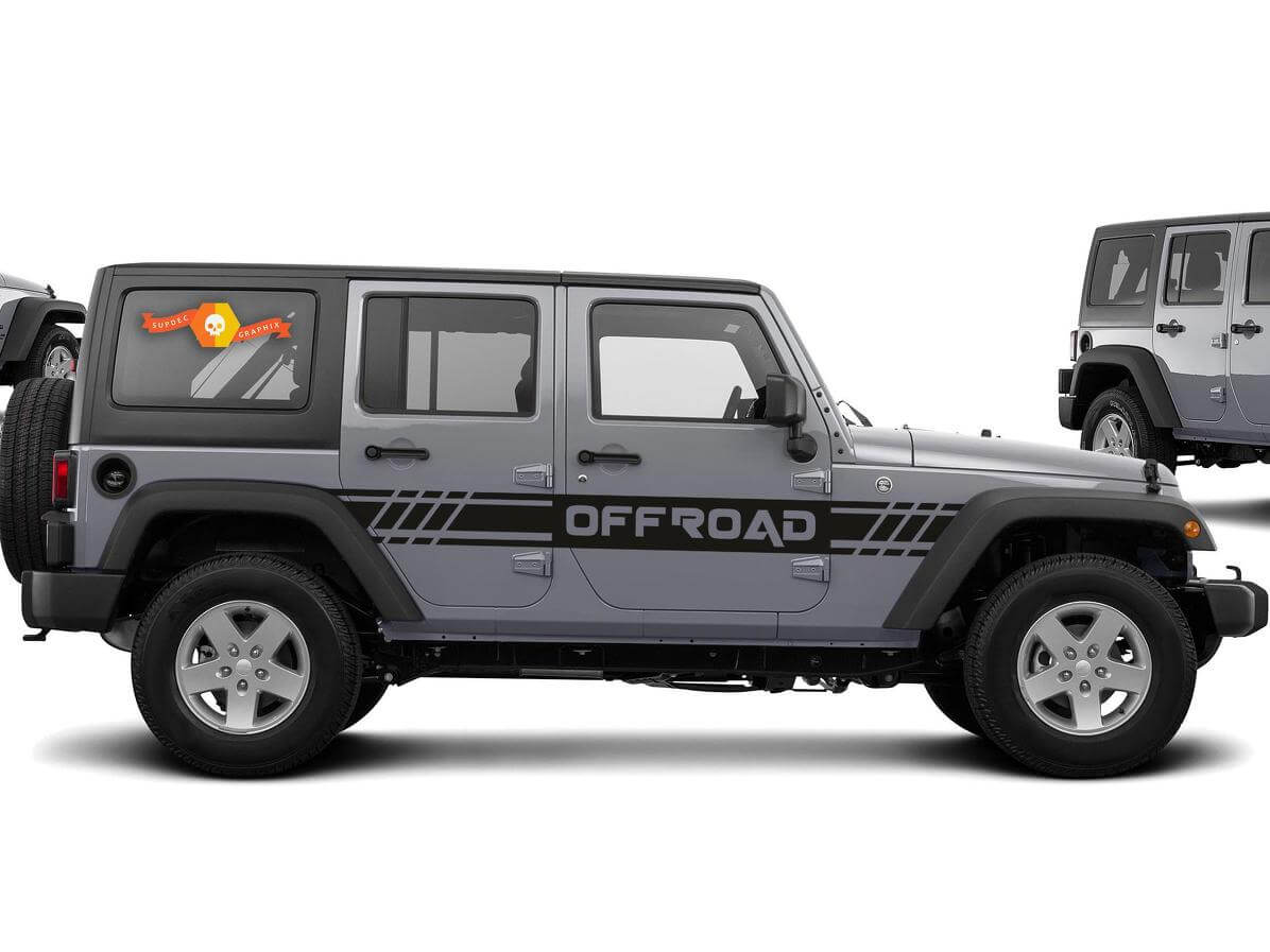 Offroad Zijstripes Vinyl Decal Kit voor Jeep Wrangler CJ TJ JK JKU