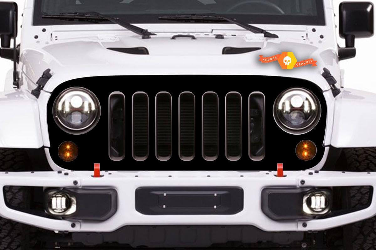 Blackout Grill Skin Vinyl Sticker voor Jeep Wrangler JK JKU 2007-2016