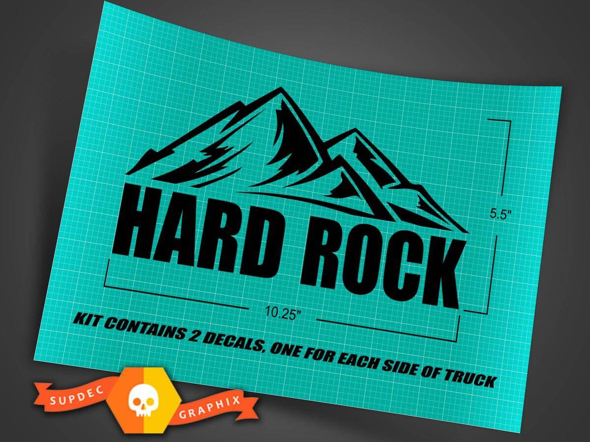 Hard Rock Mountain Side Vinyl Stickerset voor Jeep Wrangler