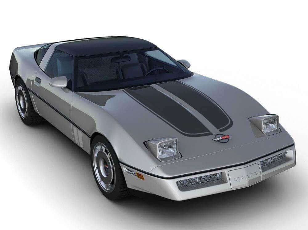 Dubbele Racing Motorkap Strepen Vinyl Decal Kit voor Chevrolet Corvette C4 1984-1996