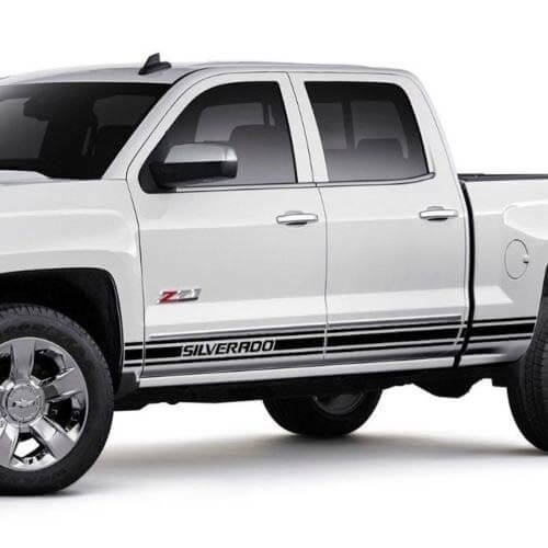Chevrolet Silverado mk3 zijstrepen graphics Sticker Sticker deurpaneel Sticker Sticker zwart vinyl
