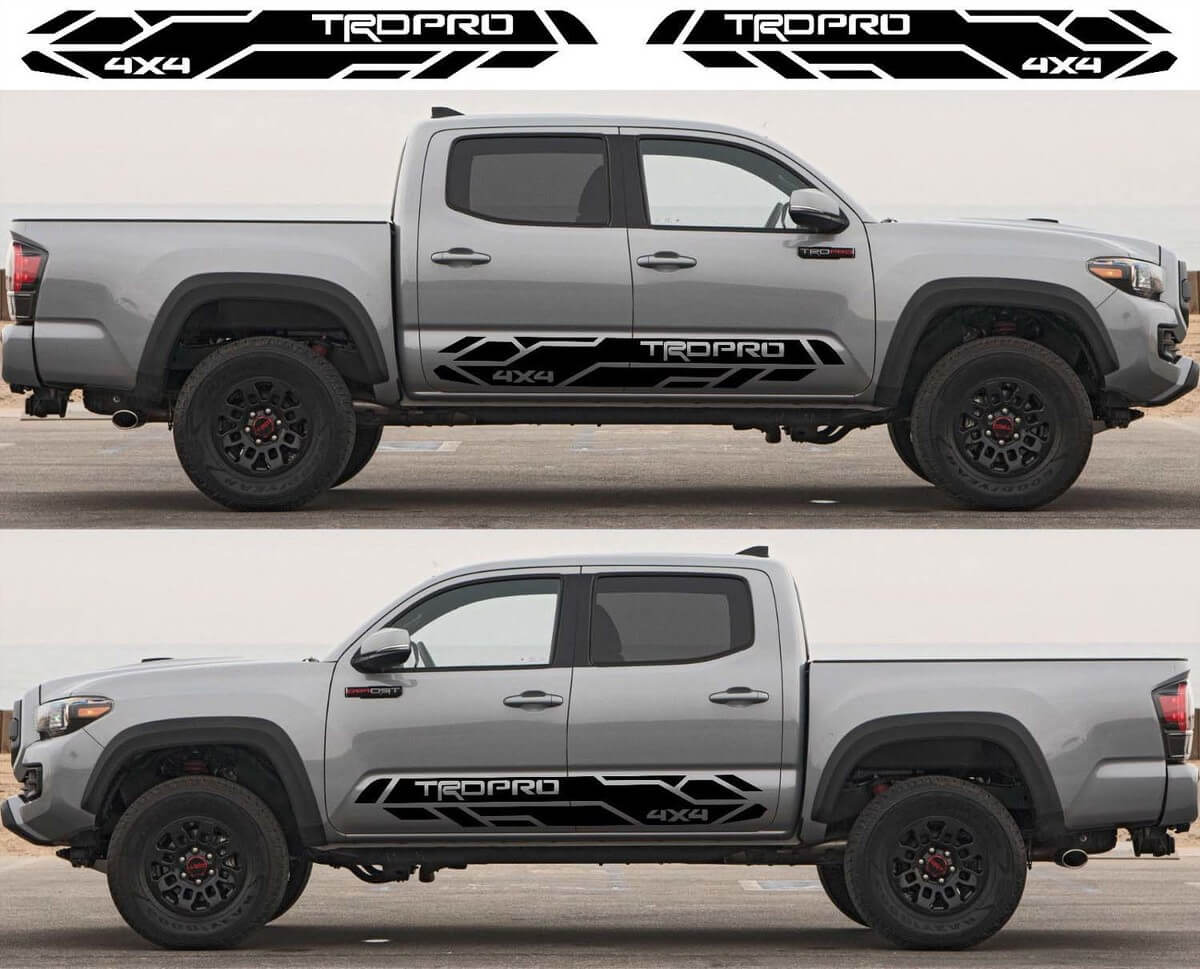 2X Toyota Tacoma 2016- 2020 Trd Pro side skirt Vinyl Decals graphics rally sticker kit