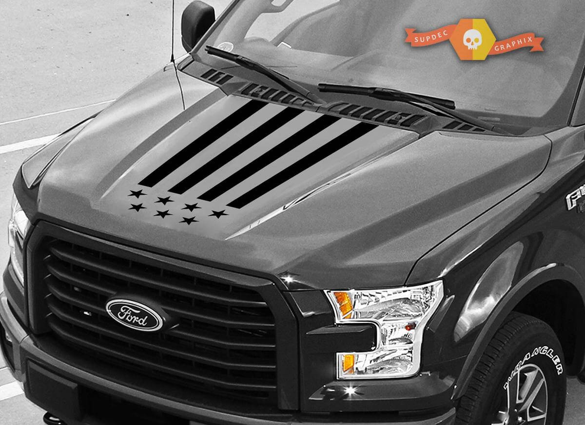 USA motorkapgrafiekstrepensticker voor Ford F150 2015-2018
