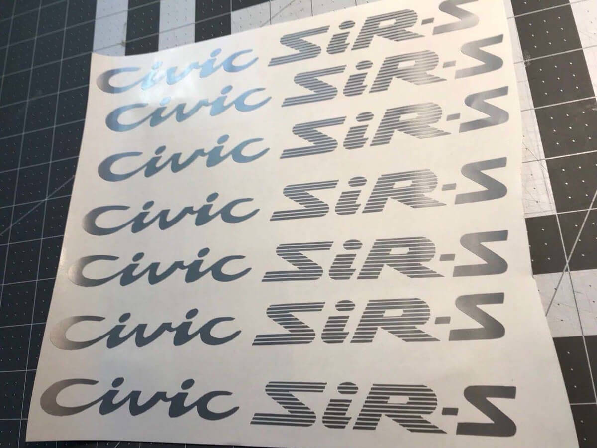 Civic SiR-S JDM Stijl Vinyl Sticker voor Honda Civic EG