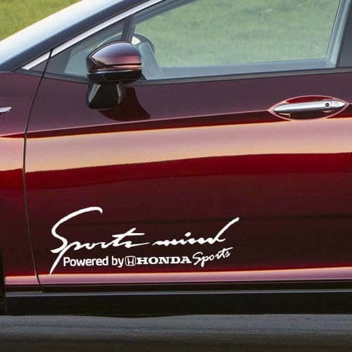2X meerdere kleuren Sports Mind Power voor Honda Vinyl Decal Sticker
