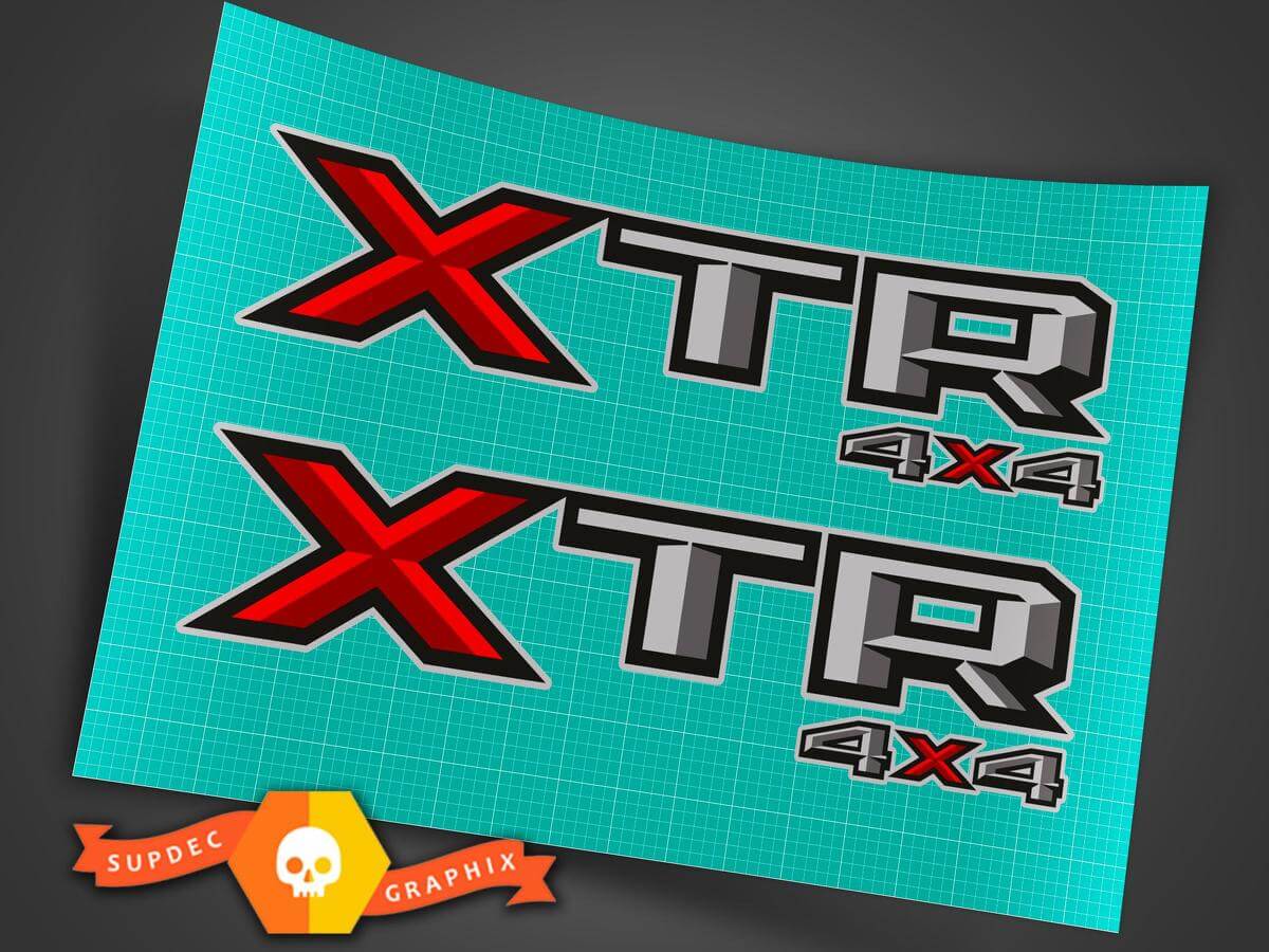 Set van 2X 2018 Ford F-150, F-250 XTR 4X4 vinyl sticker sticker pick-up truck nachtkastje