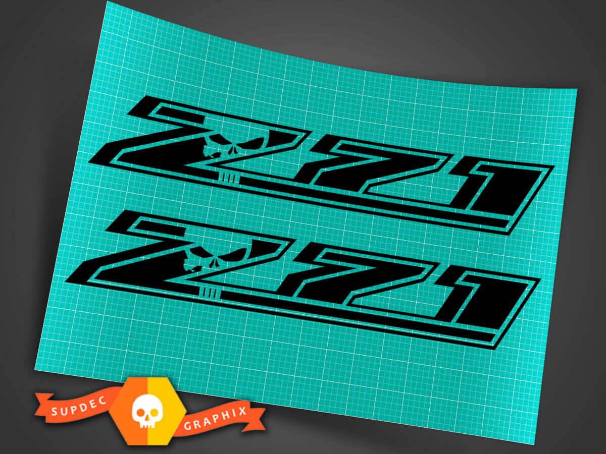 2 Chevy Silverado Z71 GMC GM Sierra stickers Stickers 1500 2500 Punisher schedel
