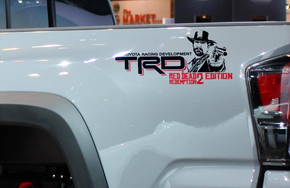 TRD Red Dead Redemption Edition Bedside Vinyl Decal Sticker voor Toyota Tacoma
