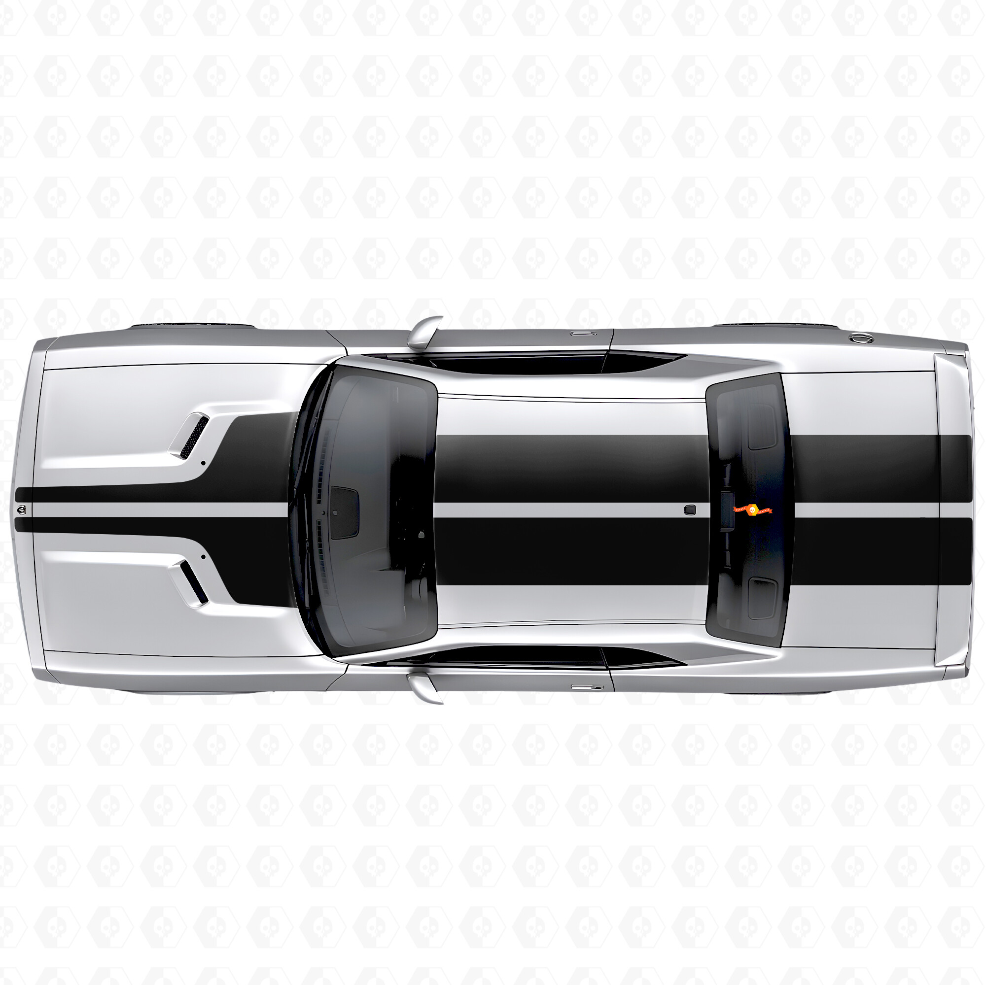 BlackTop Rally Style Volledig Kit Vinyl Decal Sticker voor Dodge Challenger 2008-2014