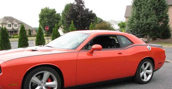 2008 en later Dodge Challenger Krijtstreep Bodyline Zijstreep Kit